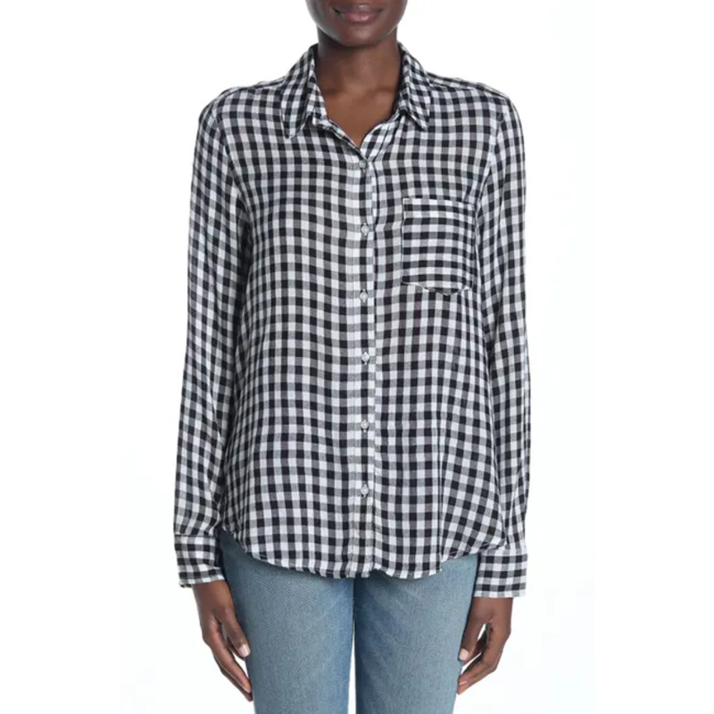 Abound Black/White Annet Check Weekend Tie Front - Picture 9 of 10